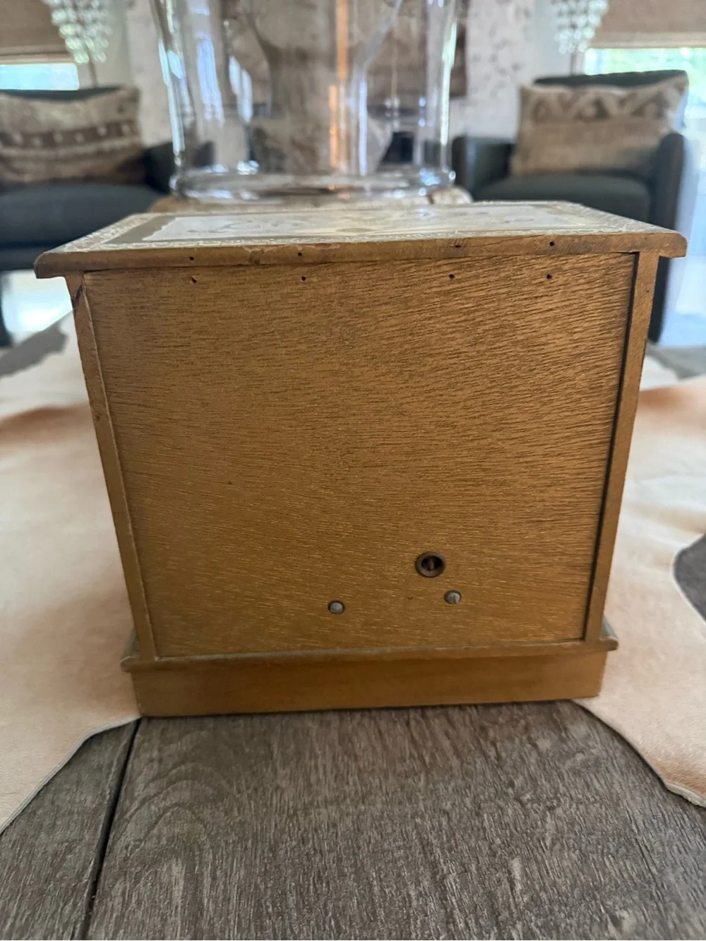 Vintage Gold Decorative Jewelry Box Chest with  Renaissance Style Art Panels
